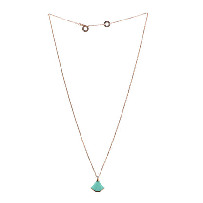 Bulgari 18K Rose Gold Diamond Turquoise Divas' Dream Pendant Necklace 3 of 7