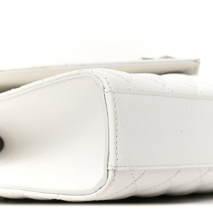 Saint Laurent Grain De Poudre Medium Tri-Quilt Monogram Satchel White 9 of 10