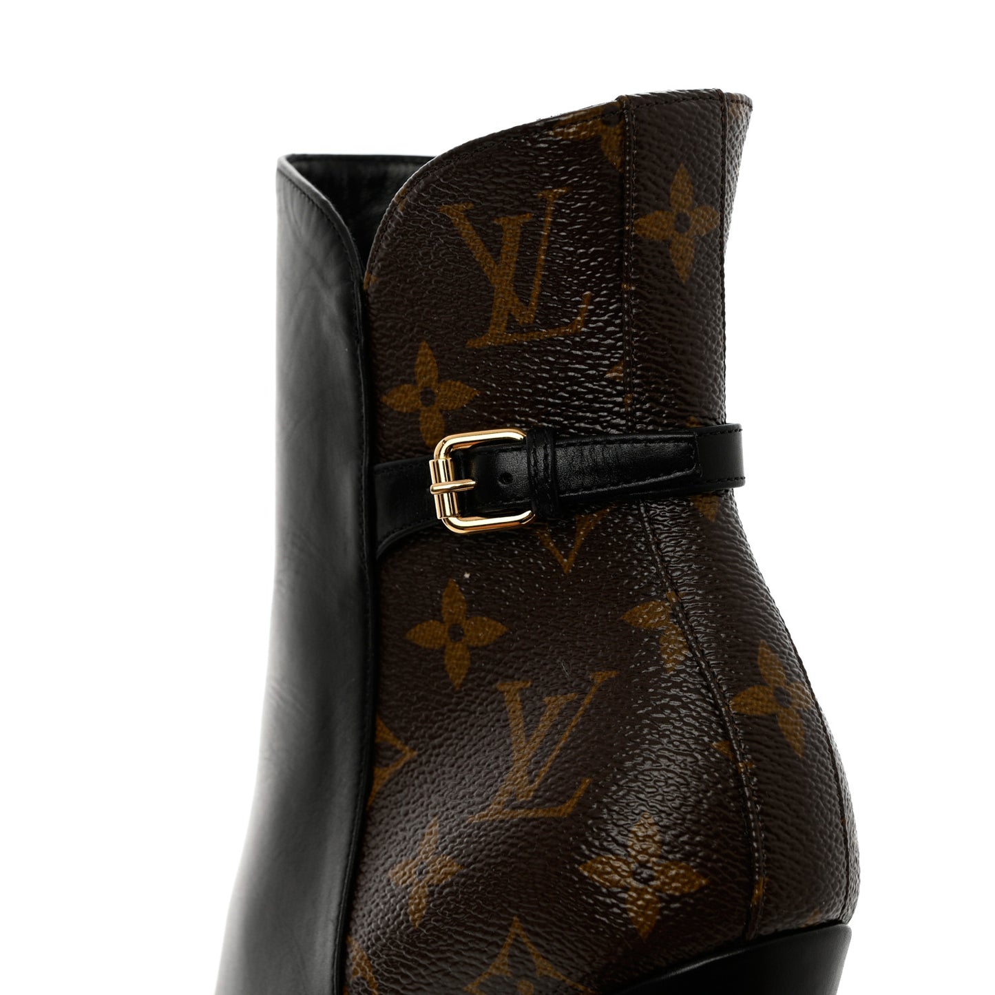 Calfskin Monogram Afterglow Platform Ankle Boots 38 Black