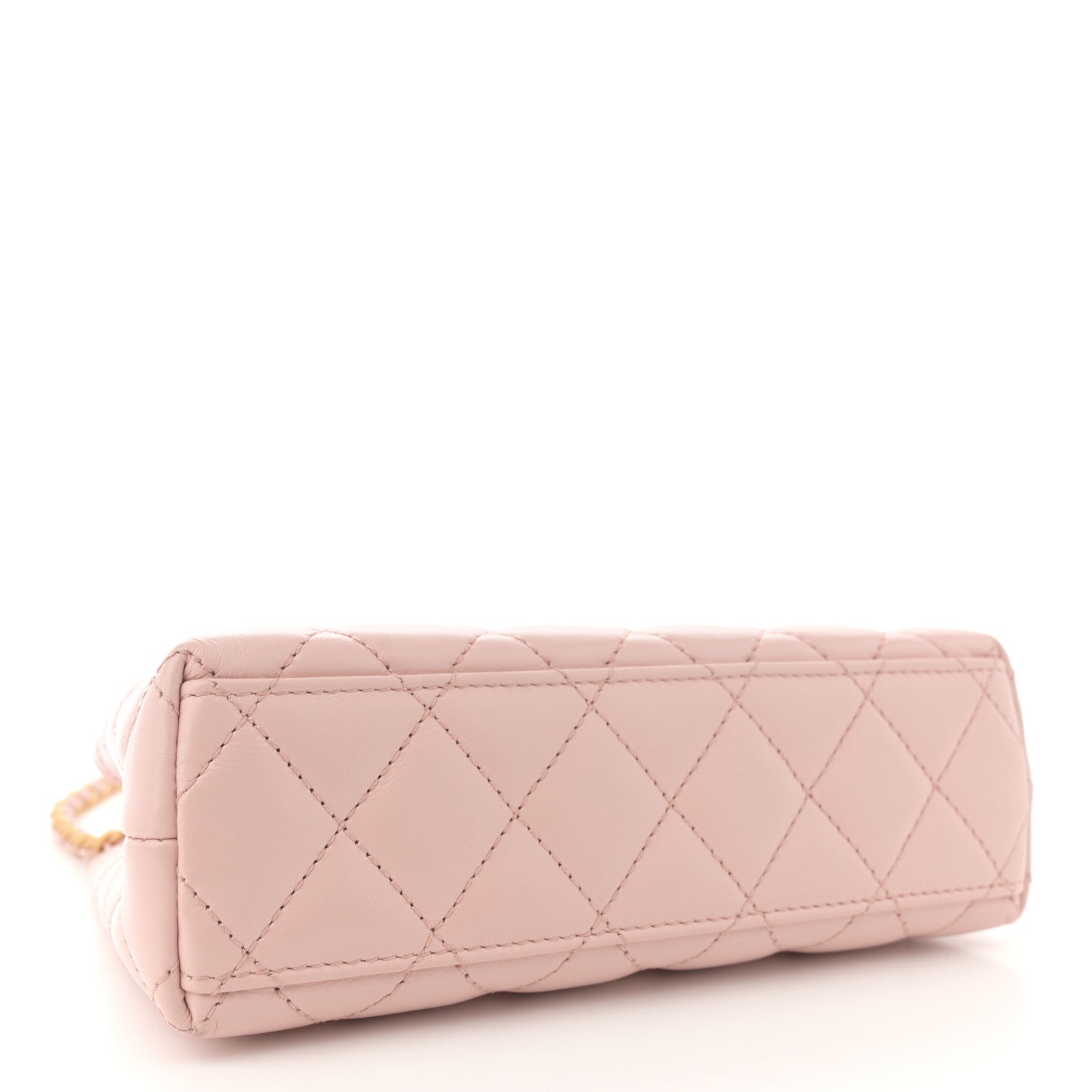 Chanel Shiny Aged Calfskin Quilted Nano Kelly Shopper Light Pink 4 of 11