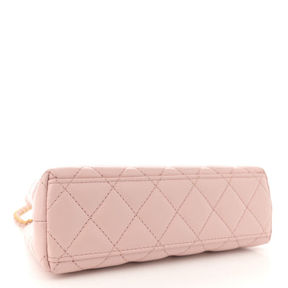 Chanel Shiny Aged Calfskin Quilted Nano Kelly Shopper Light Pink 4 of 11