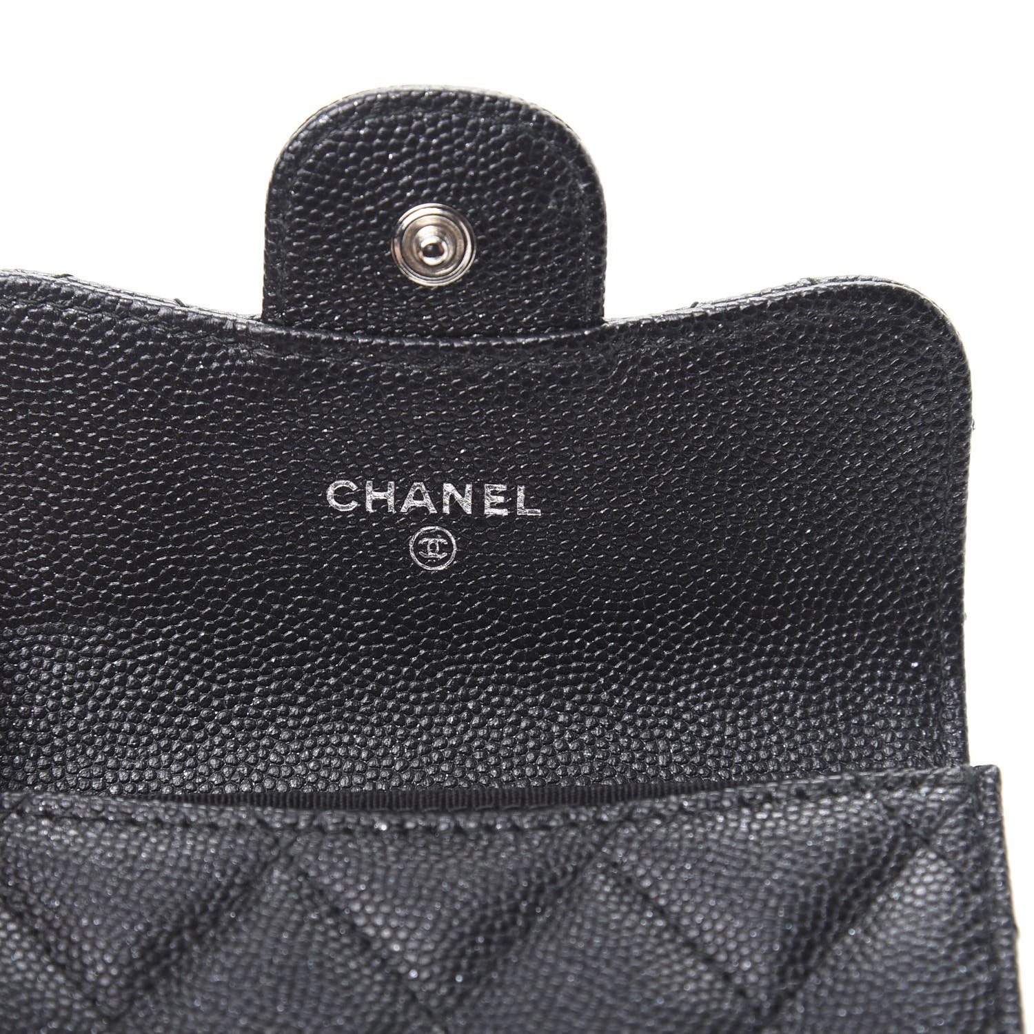 Chanel Iridescent Caviar Quilted Flap Card Holder Wallet Black 6 of 10