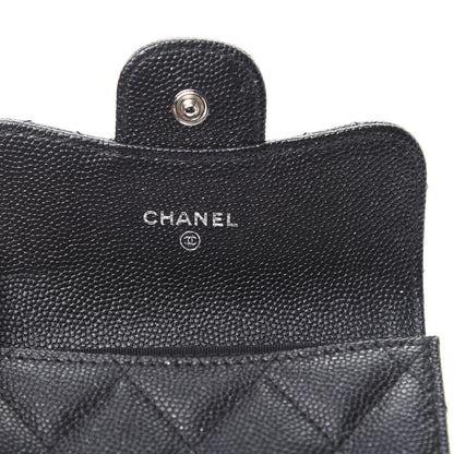 Chanel Iridescent Caviar Quilted Flap Card Holder Wallet Black 6 of 10