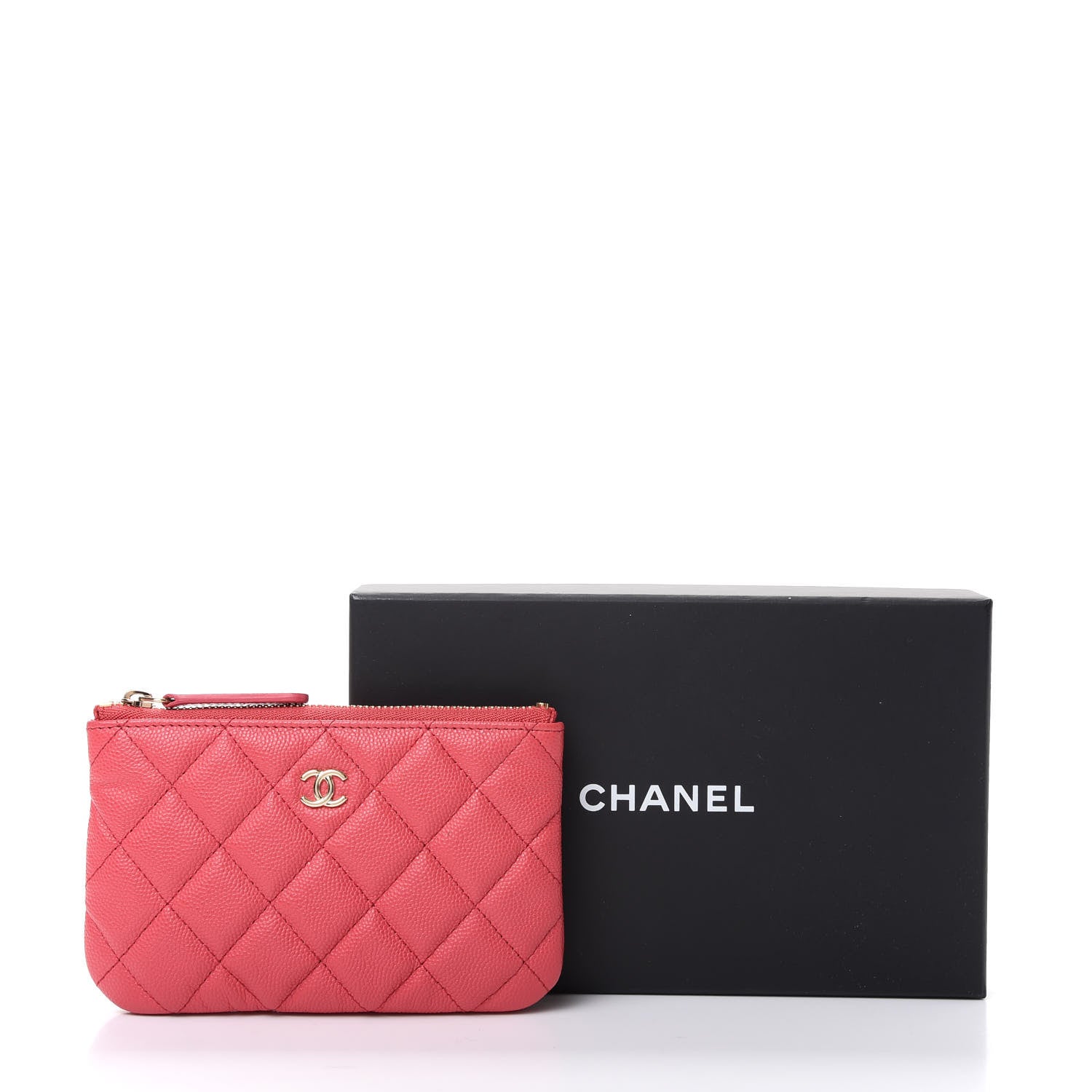 Chanel Caviar Quilted Small Cosmetic Case Dark Pink 8 of 8