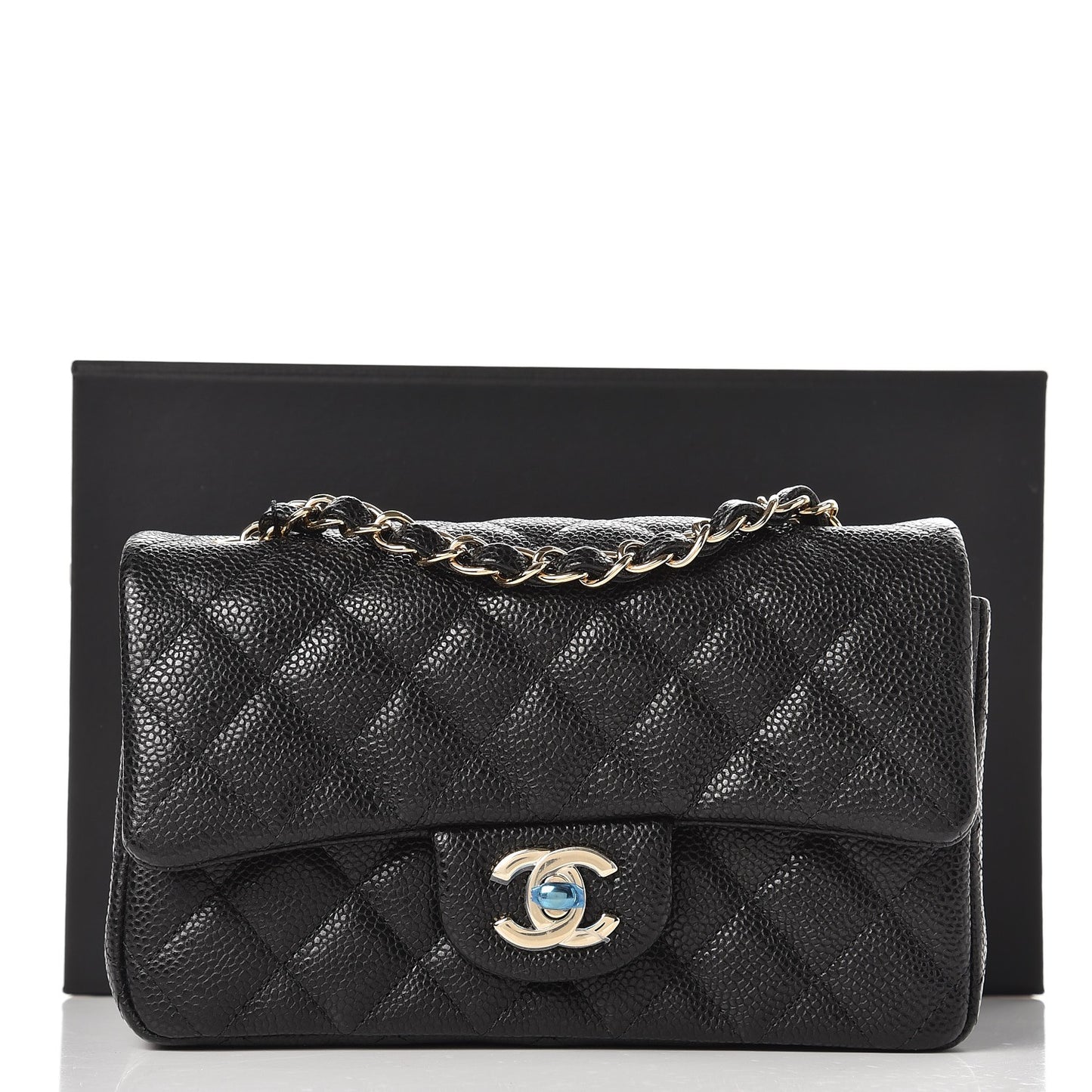 Caviar Quilted Mini Rectangular Flap Black