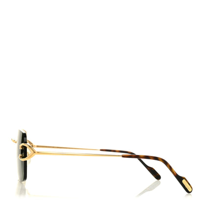 Cartier Metal Classic C De Cartier Sunglasses CT0330S Gold Green 3 of 8