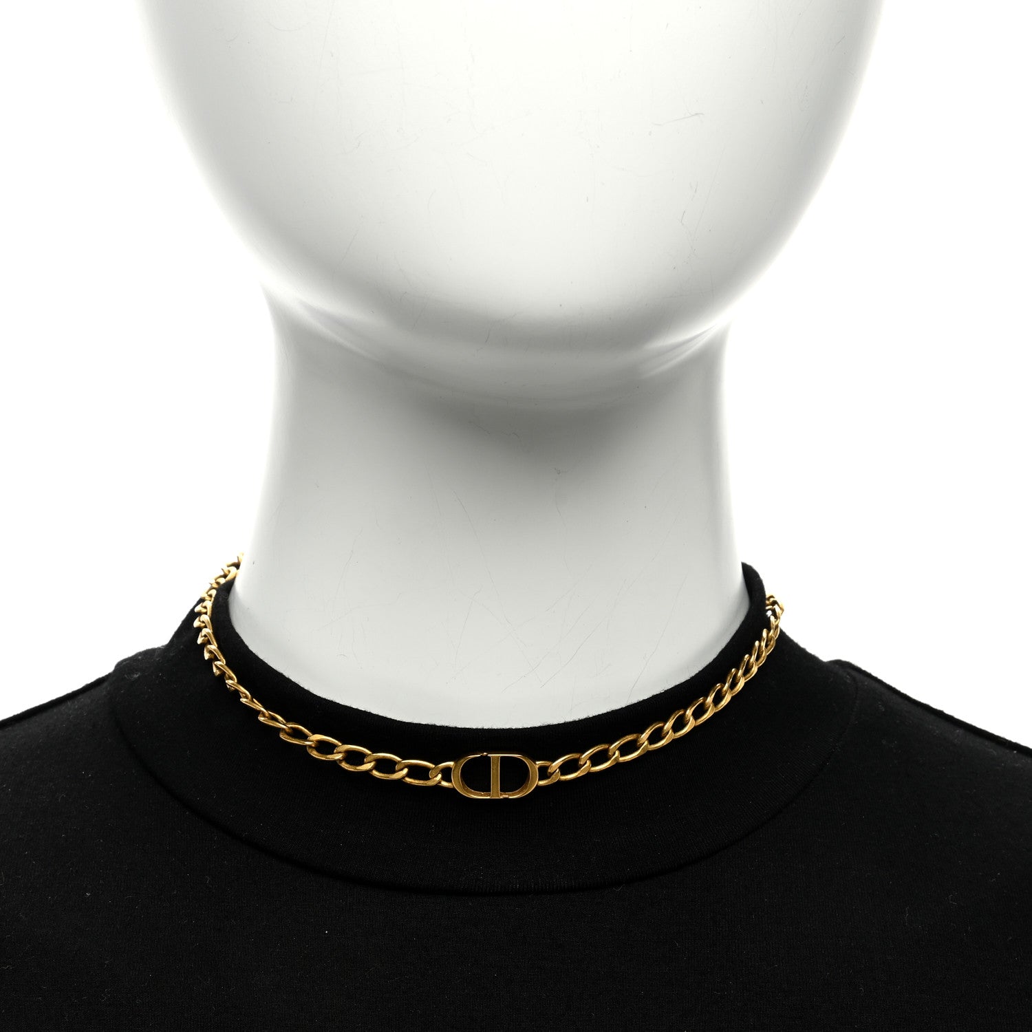Christian Dior Metal Petit CD Choker Necklace Gold 4 of 4
