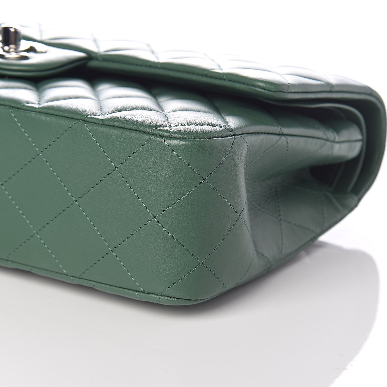 Chanel Lambskin Quilted Medium Double Flap Green 10 of 11