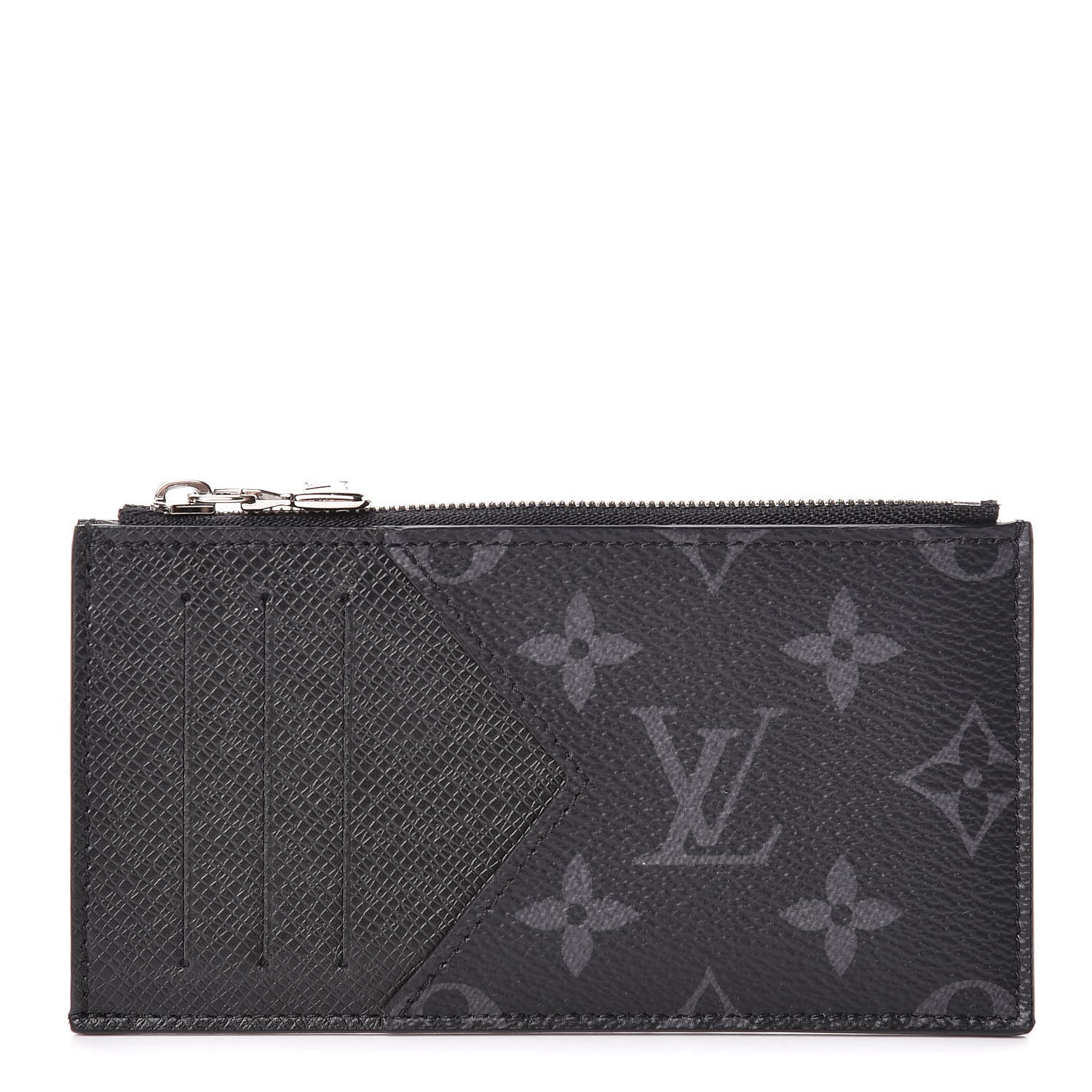 Louis Vuitton Monogram Eclipse Taiga Coin Card Holder 1 of 8