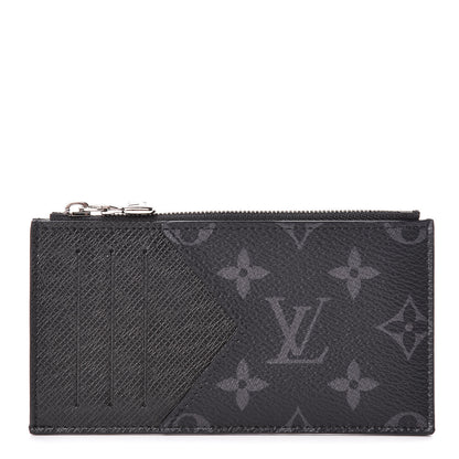 Louis Vuitton Monogram Eclipse Taiga Coin Card Holder 1 of 8