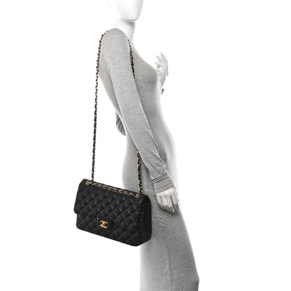 Chanel Lambskin Quilted Jumbo Double Flap Black 3 of 13