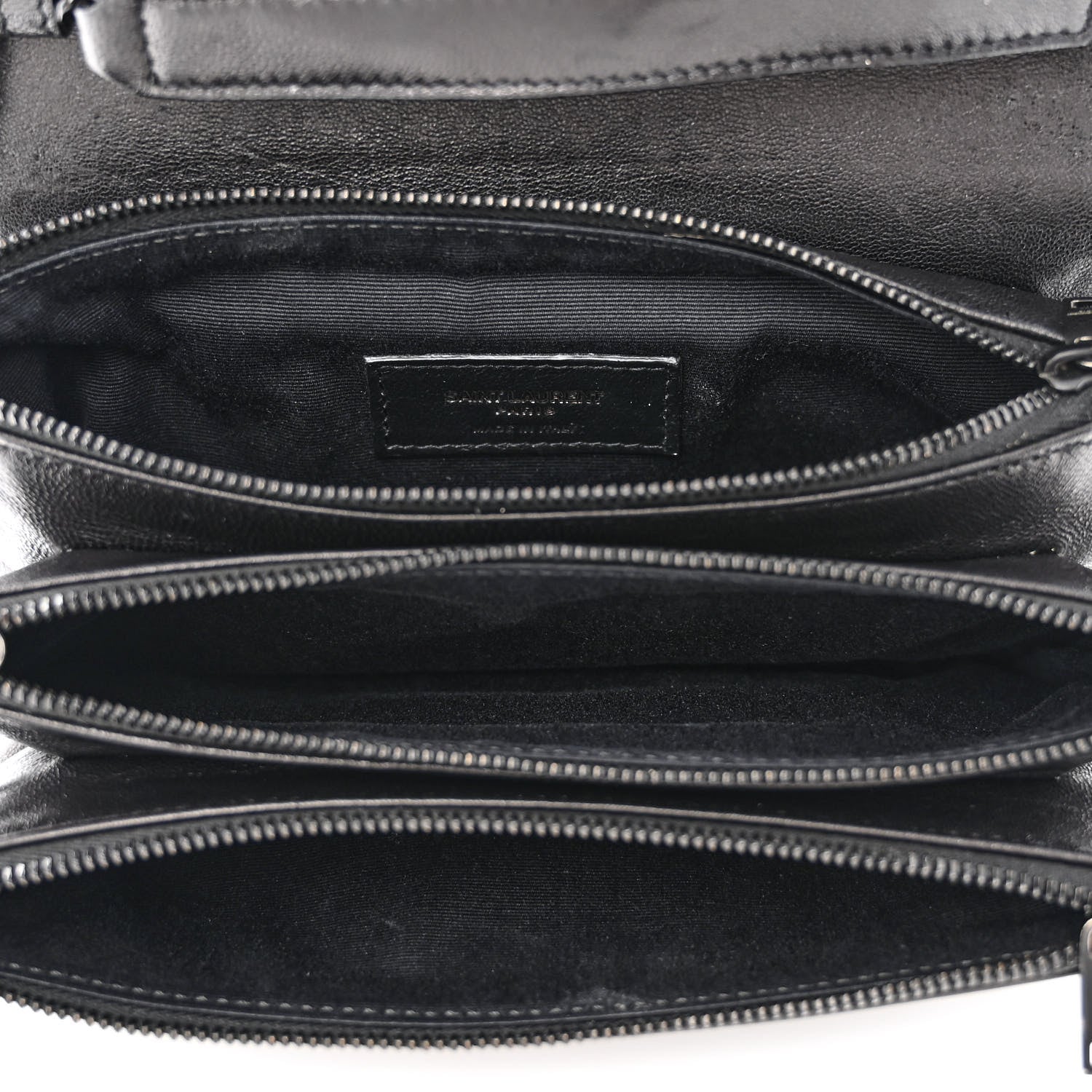 Saint Laurent Lambskin Diamond Quilted Monogram Angie Chain Bag Black 5 of 11