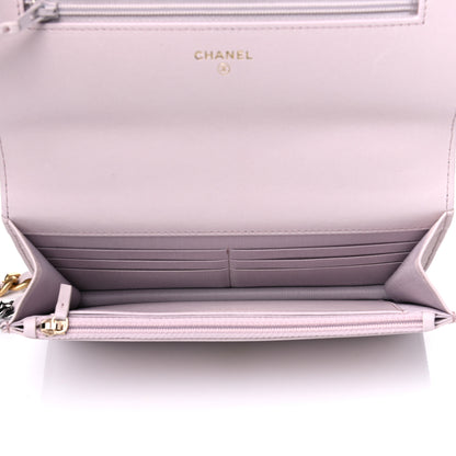 Chanel Lambskin Quilted Chanel 19 Wallet On Chain WOC Light Purple 2 of 7