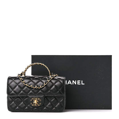 Chanel Lambskin Quilted Mini Strass On Top Flap Black 12 of 12