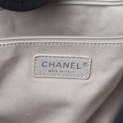 Chanel Canvas Striped Extra Large Deauville Tote Black Grey 8 of 10