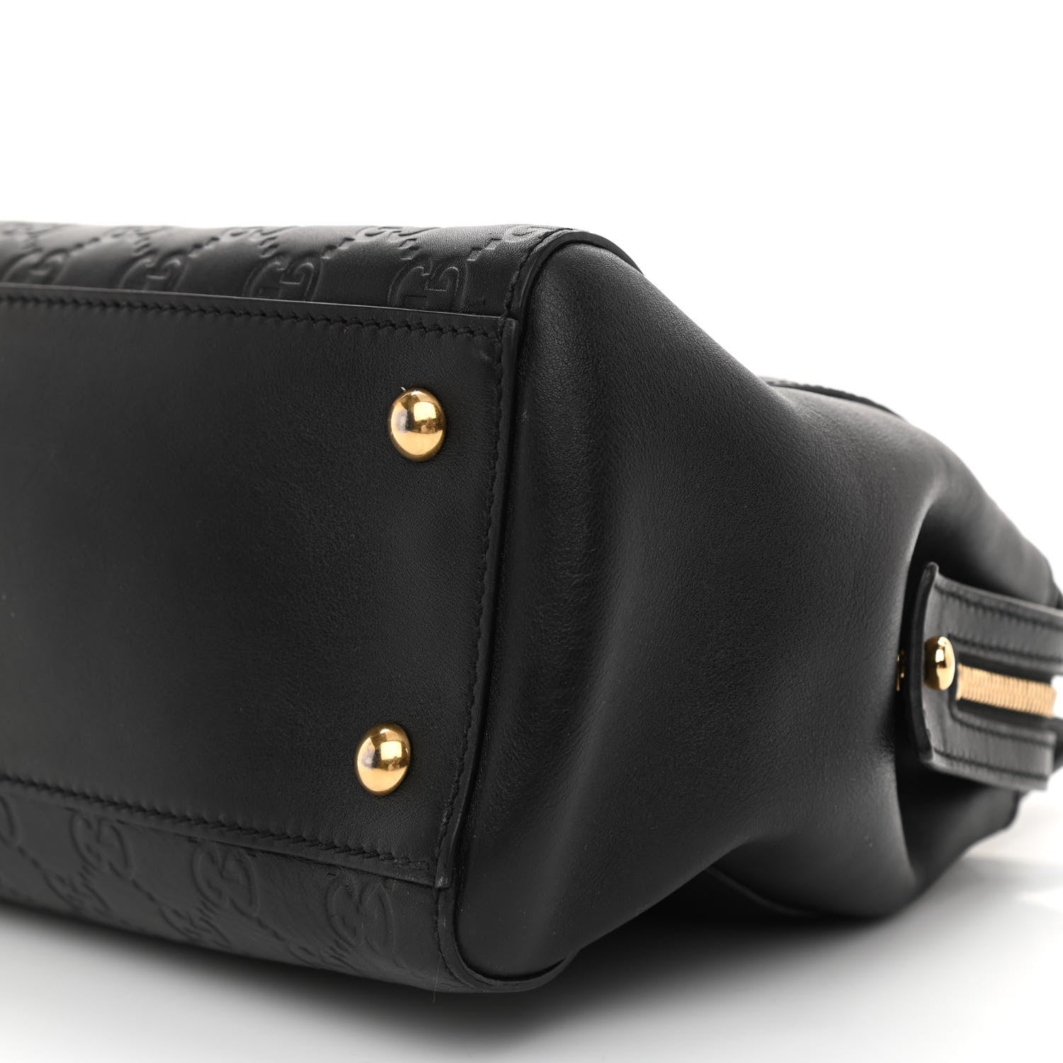 Gucci Guccissima Signature Medium Shoulder Tote Bag Black 8 of 11