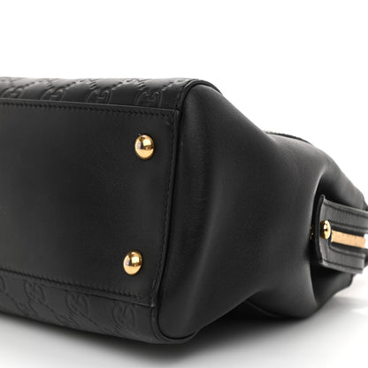 Gucci Guccissima Signature Medium Shoulder Tote Bag Black 8 of 11