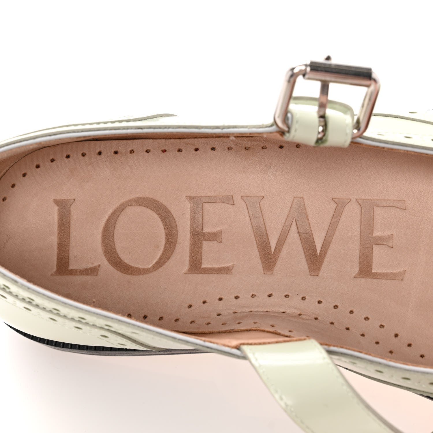 Loewe Brushed Calfskin Mary Jane Flats 37 Light Green 8 of 9