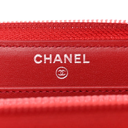Chanel Caviar Quilted Long Boy Zip Around Wallet Red 6 of 10