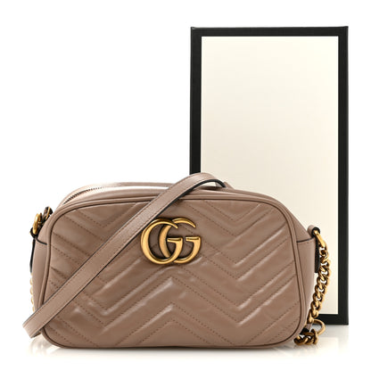 Gucci Calfskin Matelasse Small GG Marmont Chain Shoulder Bag Porcelain Rose 15 of 15