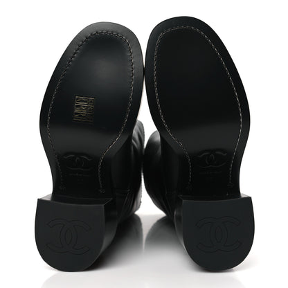 Chanel Lambskin CC Logo Calf Boots 36 Black 5 of 8