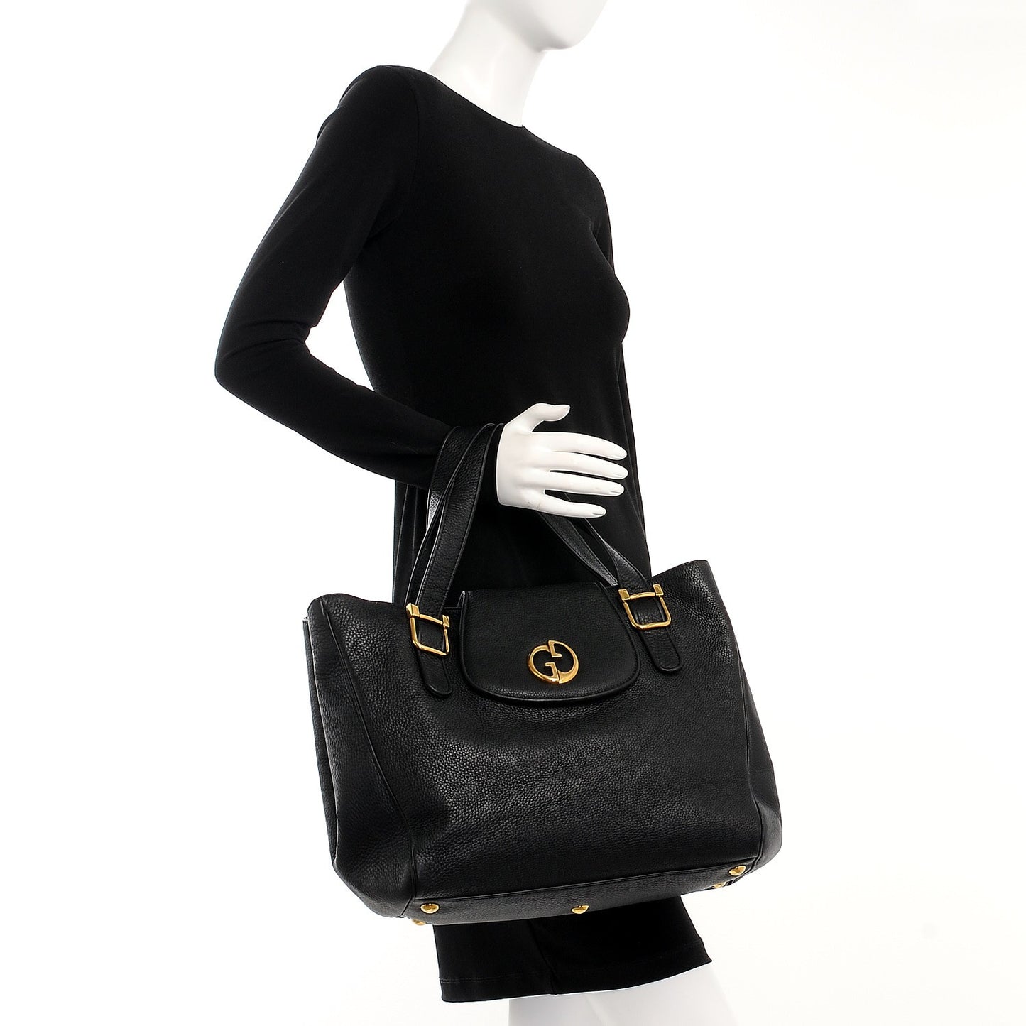 Pebbled Calfskin Medium 1973 Tote Black