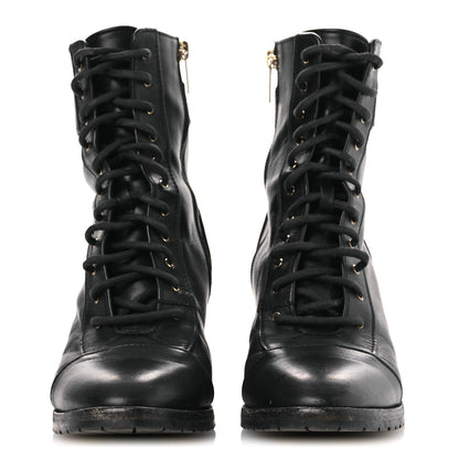 Jimmy Choo Calfskin Combat Boots 36.5 Black 3 of 14