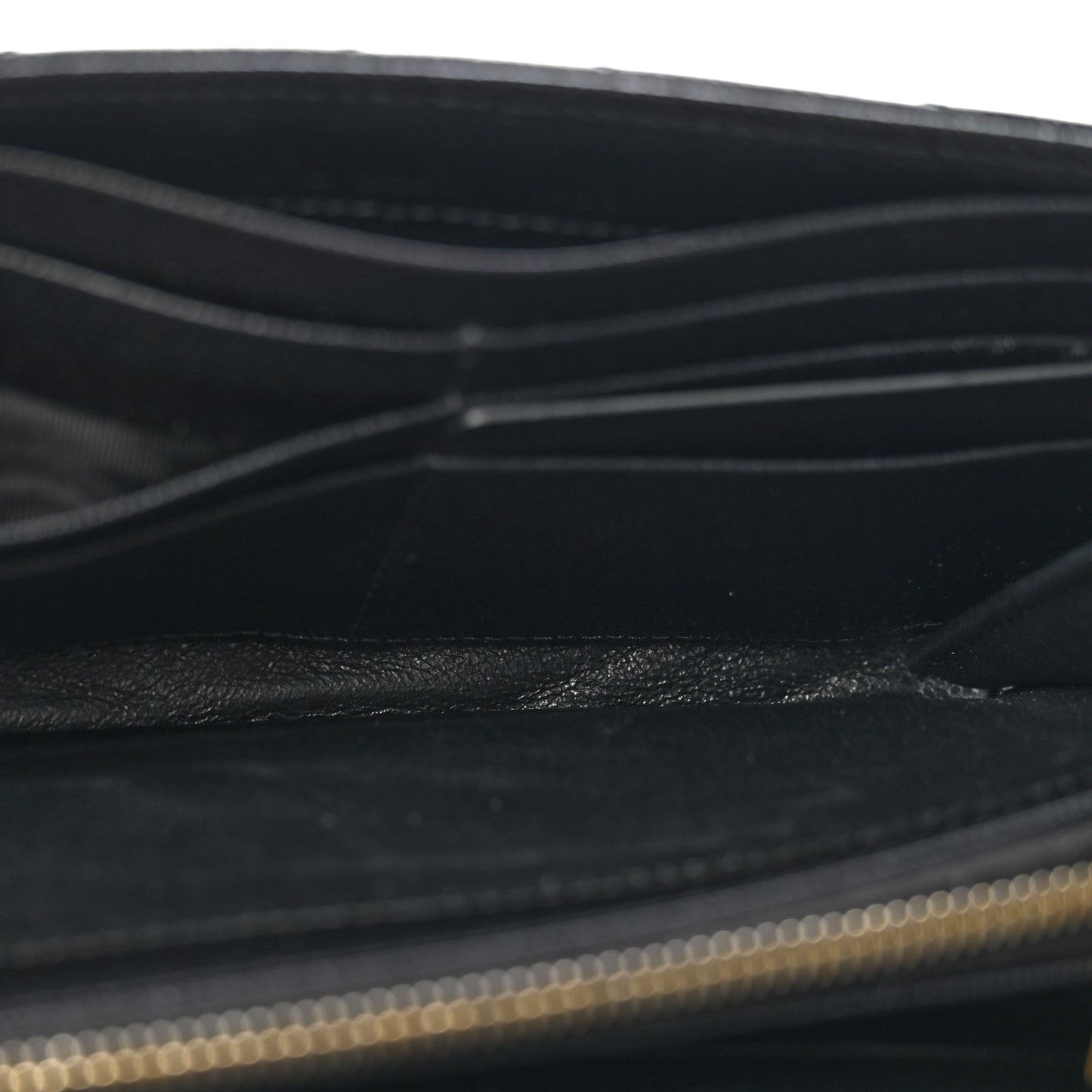 Grain De Poudre Matelasse Chevron Monogram Flap Wallet Black