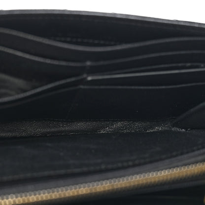Saint Laurent Grain De Poudre Matelasse Chevron Monogram Flap Wallet Black 5 of 10
