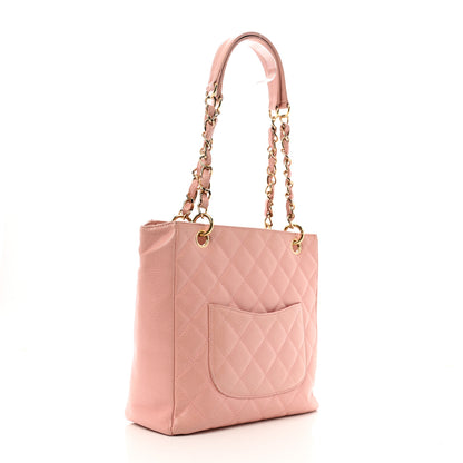 Chanel Caviar Quilted Petit Shopping Tote PST Pink 3 of 15