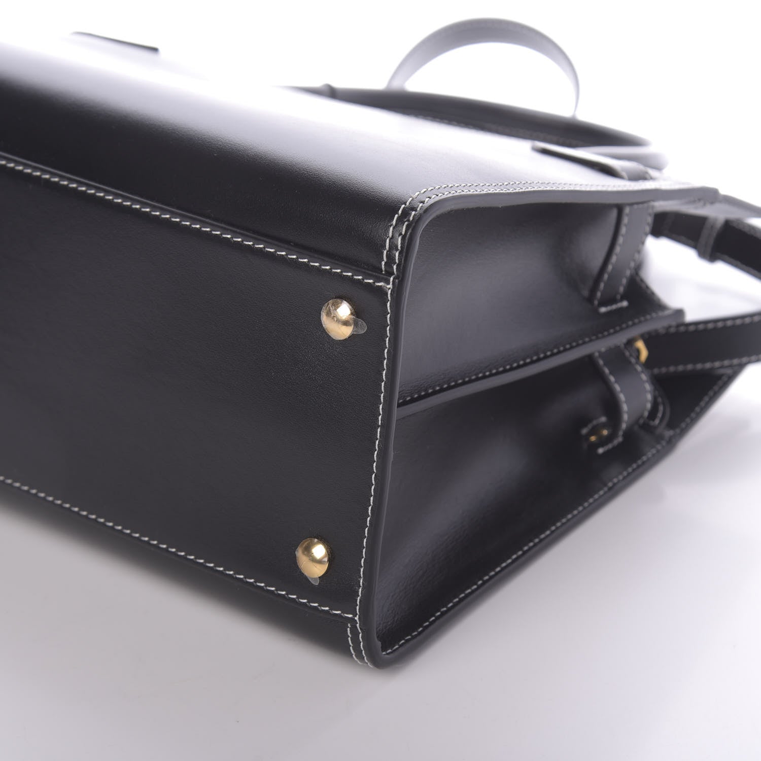 Burberry Calfskin Small Two Handle Title Bag Black 10 of 10