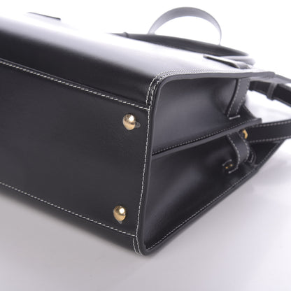 Burberry Calfskin Small Two Handle Title Bag Black 10 of 10