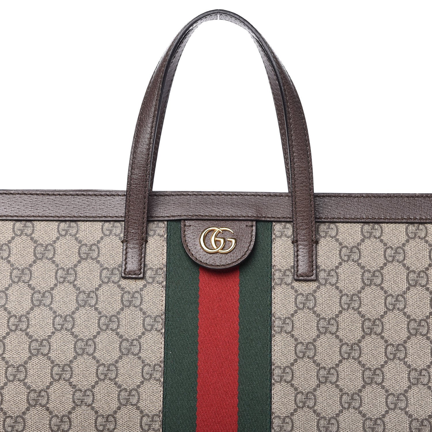 Gucci GG Supreme Monogram Web Ophidia Vertical Tote Brown 8 of 10