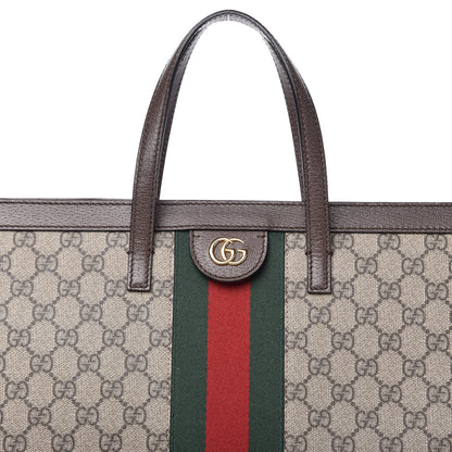 Gucci GG Supreme Monogram Web Ophidia Vertical Tote Brown 8 of 10