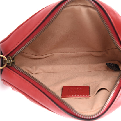 Gucci Calfskin Matelasse GG Marmont Belt Bag 75 30 Hibiscus Red 4 of 14