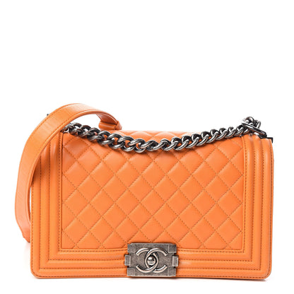 Chanel Lambskin Quilted Medium Boy Flap Orange 1 of 16