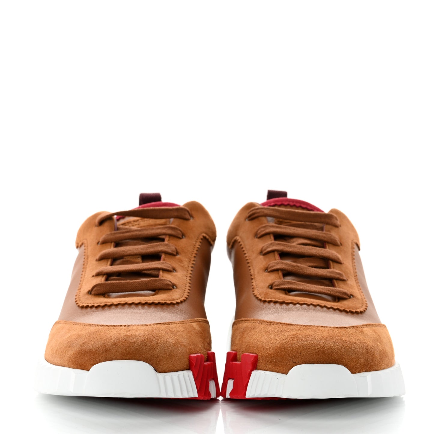 Calfskin Suede Goatskin Mens Bouncing Sneakers 40 Naturel