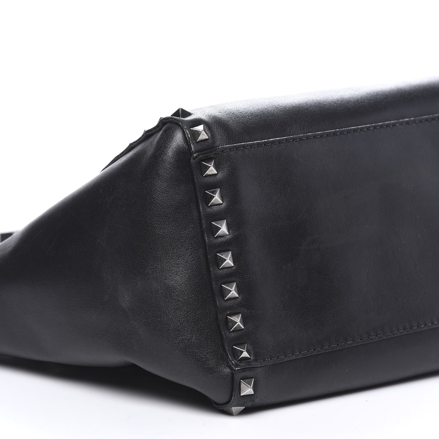 Valentino Garavani Vitello Small Rockstud Double Handle Tote Black 7 of 9