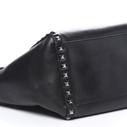 Valentino Garavani Vitello Small Rockstud Double Handle Tote Black 7 of 9