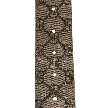 Gucci GG Supreme Monogram Selleria Calfskin Interlocking G 40mm Belt 85 34 Beige Ebony Cocoa 4 of 6