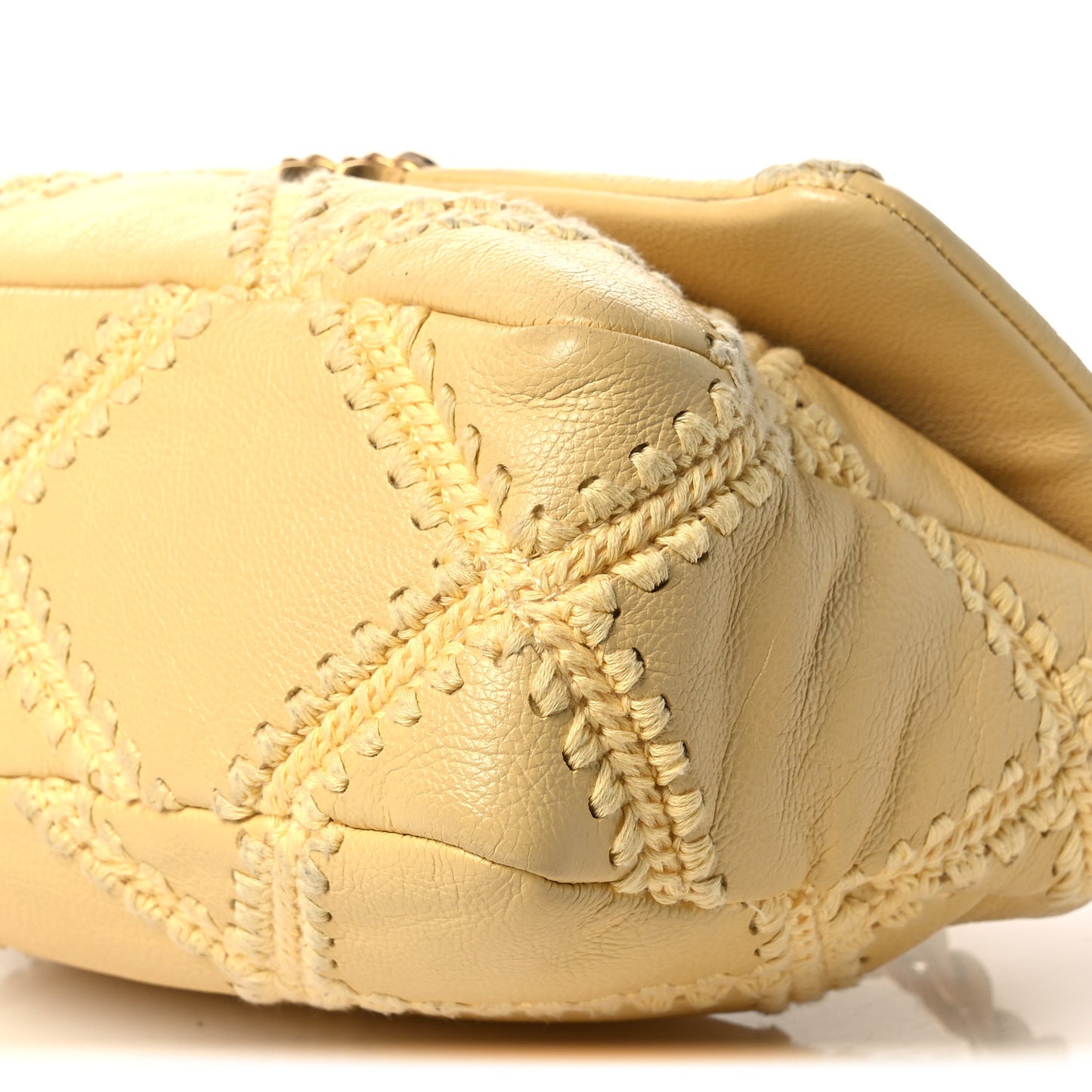 Calfskin Crochet Medium Chanel 19 Flap Yellow