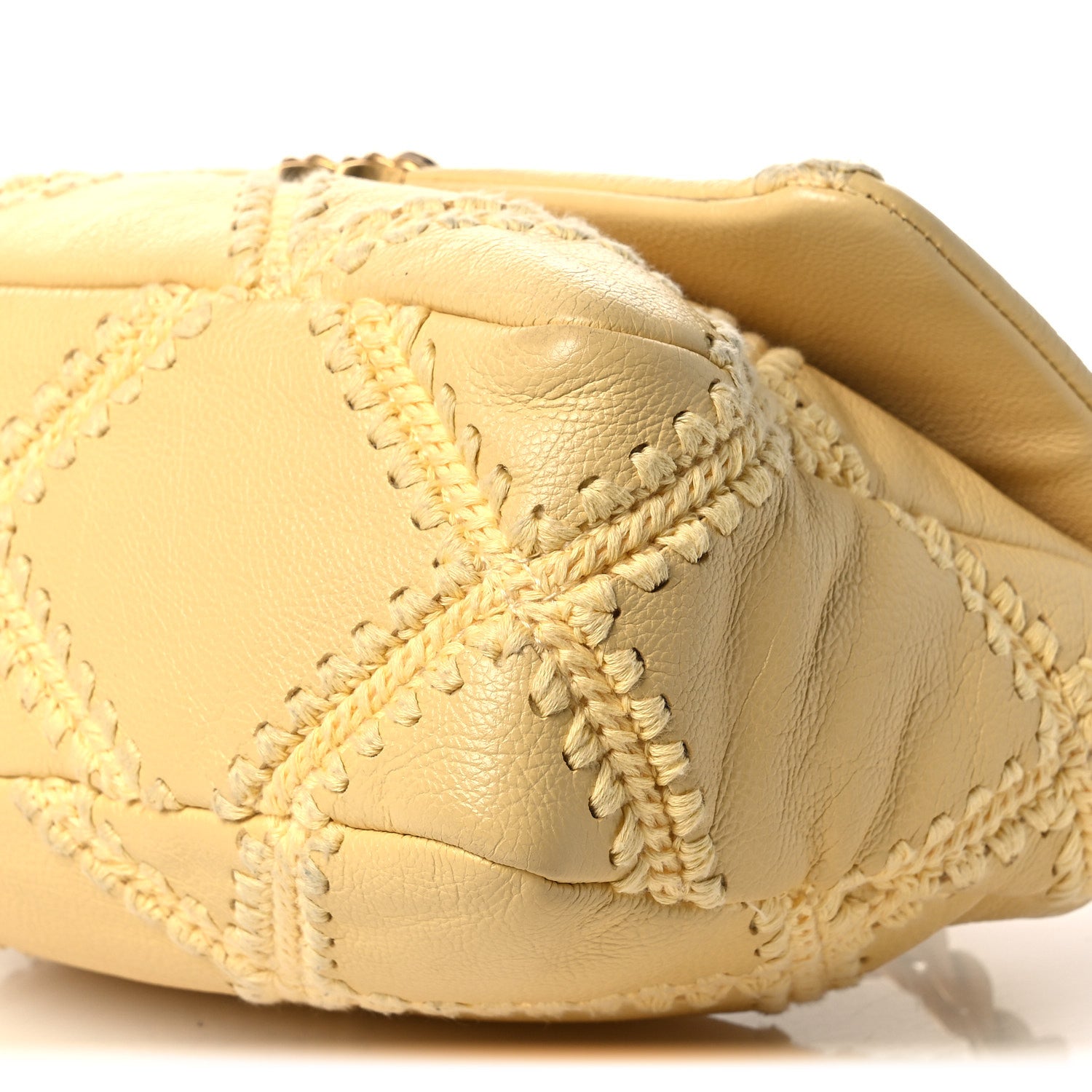 Chanel Calfskin Crochet Medium Chanel 19 Flap Yellow 10 of 13