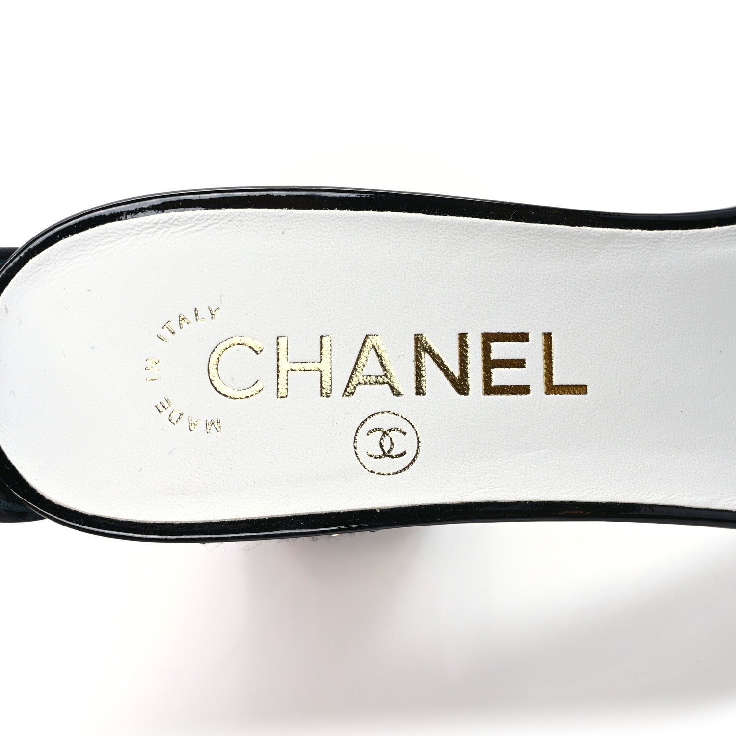 Chanel Suede CC Chain Sandals 39 Black 7 of 8