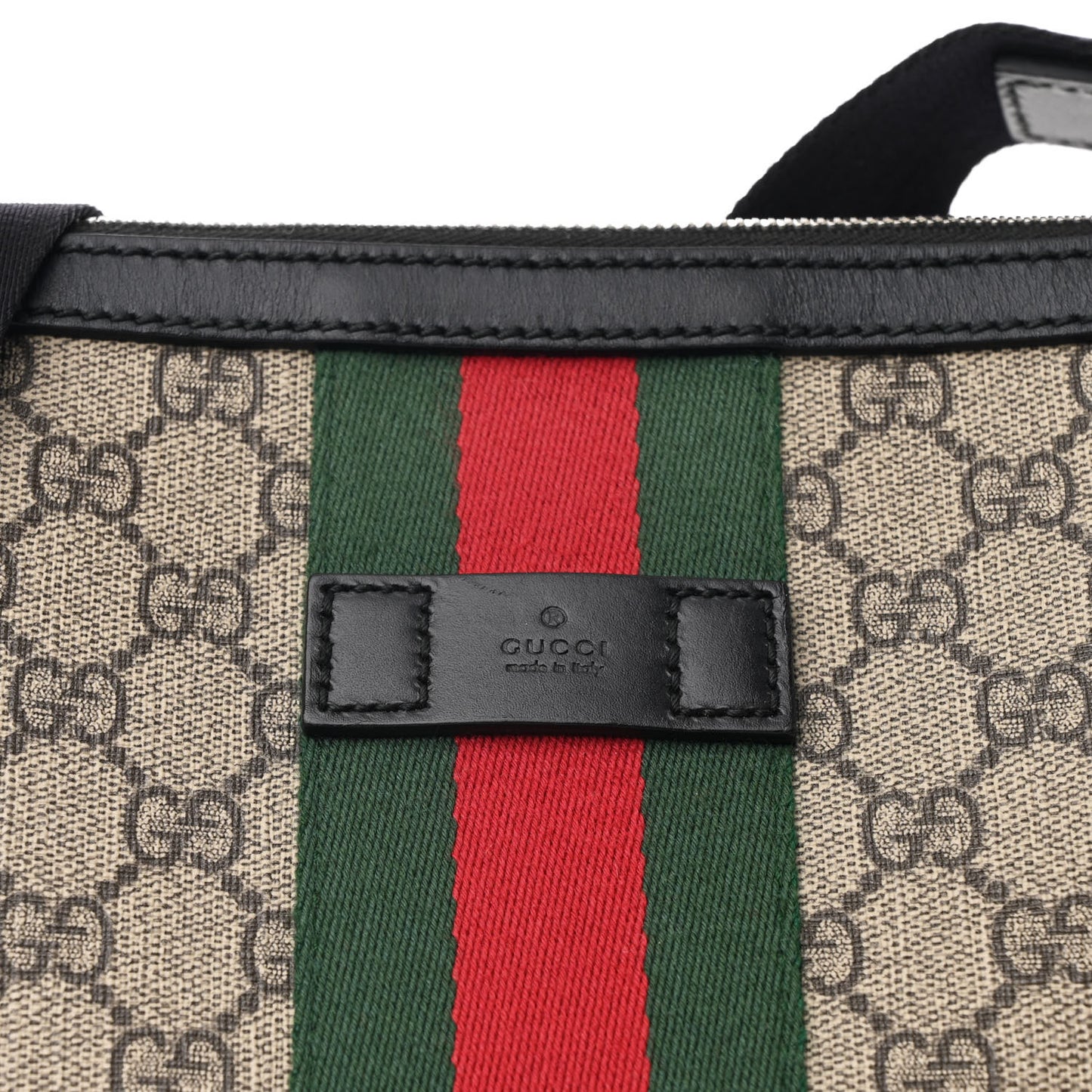 GG Supreme Monogram Web Messenger Bag Black