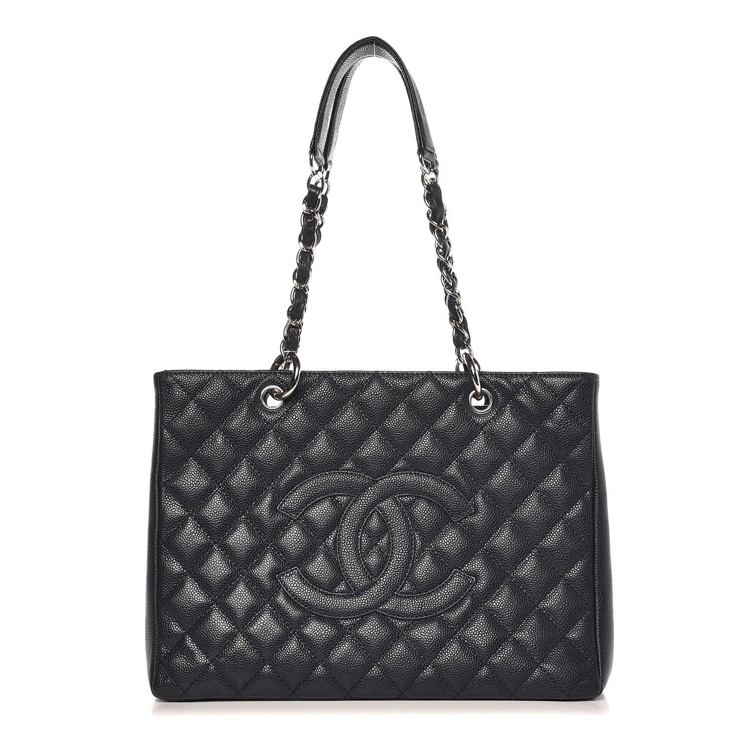 Chanel Caviar Quilted Grand Shopping Tote GST Navy Blue 1 of 11