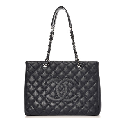 Chanel Caviar Quilted Grand Shopping Tote GST Navy Blue 1 of 11