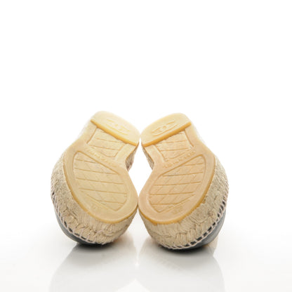 Chanel Lambskin CC Espadrilles 38 Beige Black 5 of 9