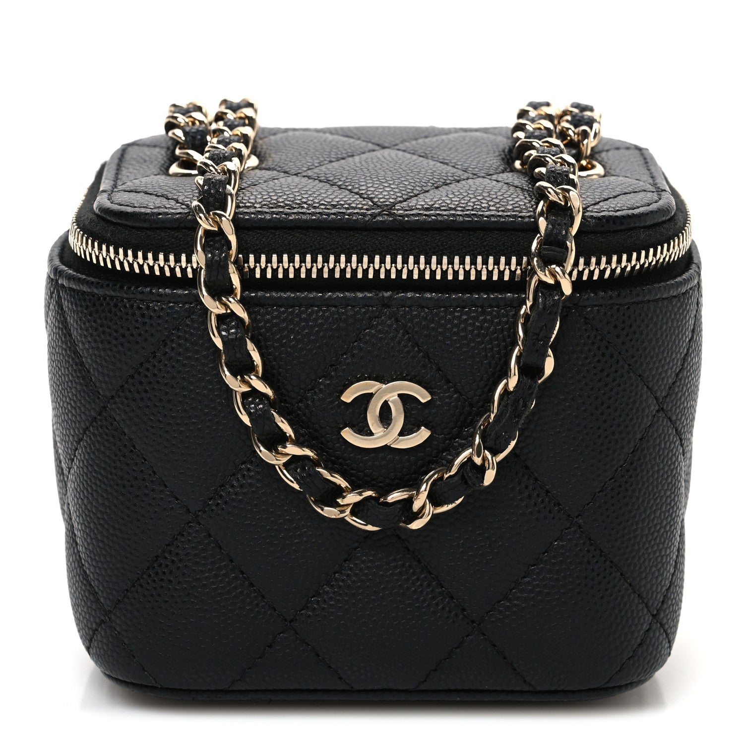 Chanel Caviar Quilted Mini Vanity Case With Chain Black 1 of 10