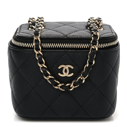 Chanel Caviar Quilted Mini Vanity Case With Chain Black 1 of 10