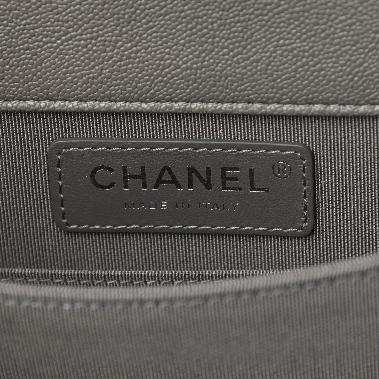 Caviar Quilted North South Boy Flap Grey